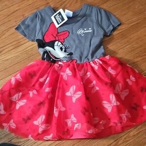 Disney Minnie Mouse Gray and Red Dress